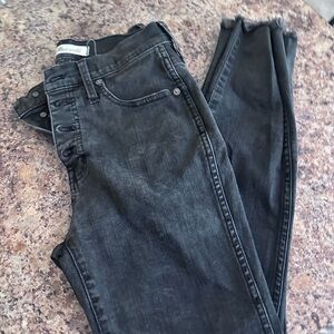Madewell High Rise Black Jeans with Tapered Leg